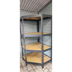 Regał narożny na nity 180x90x90x45 cm 4 półki 250 kg